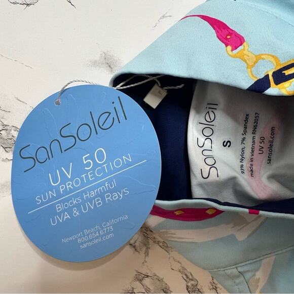 SanSoleil UV50 SolStyle Ice Dress Sz S ribbon buckle print golf NWT - Picture 6 of 6